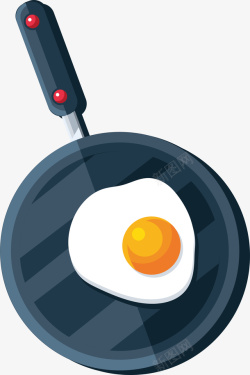 做饭煎蛋插画矢量图素材