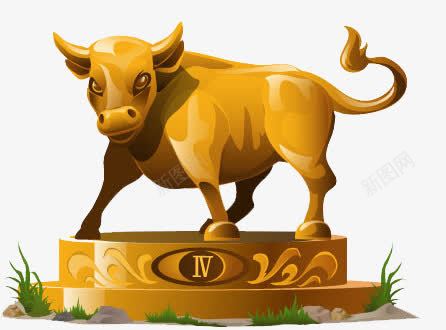金色的牛png免抠素材_88icon https://88icon.com 动物 雕像 黄牛