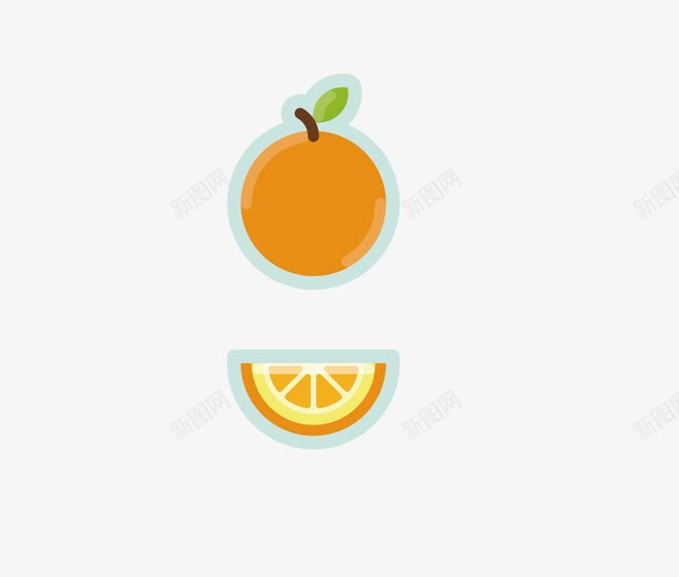 卡通橙子矢量图ai免抠素材_88icon https://88icon.com 卡通水果 桔子 橘子 橙子 矢量水果 矢量图