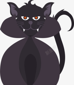 吸血鬼黑猫矢量图素材