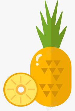 反光卡通菠萝矢量图素材
