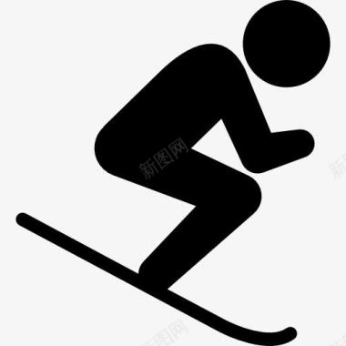 冬季冰晶滑雪的人图标图标