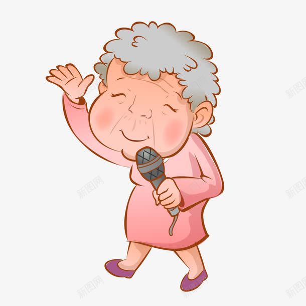 卡通拿着麦克风唱歌的老奶奶png免抠素材_88icon https://88icon.com 人物设计 卡通 唱歌 手绘 老奶奶 老婆婆卡通 舞蹈