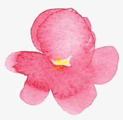 粉色手绘墨迹花朵素材