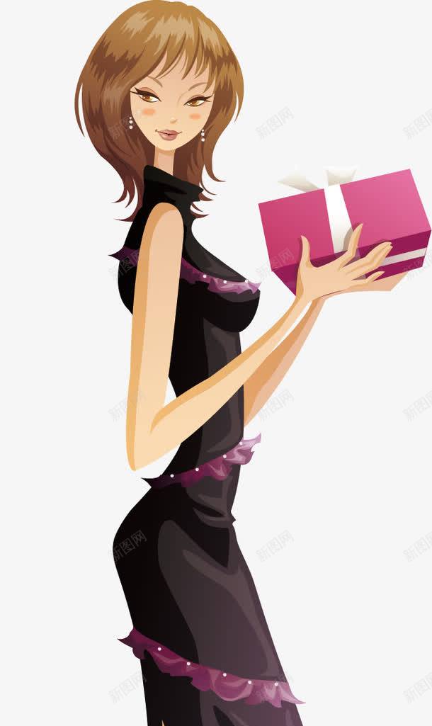 送礼物的人png免抠素材_88icon https://88icon.com 卡通 卡通富婆 大富婆 富婆 送礼物