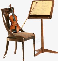 欧式座椅小提琴指挥棒乐谱素材