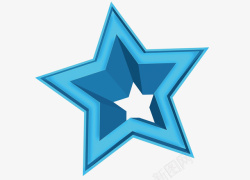 蓝色五角星透明素材