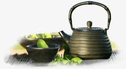 古朴茶具装饰图案素材