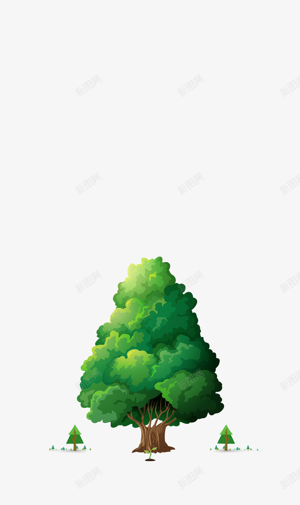 绿色的大树丛林png免抠素材_88icon https://88icon.com 大树 植树 植树节 绿色