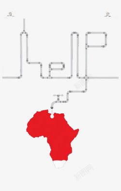水管与非洲地图素材