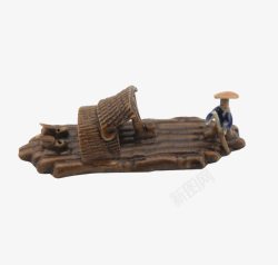木雕艺术小船素材