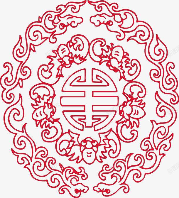 装饰红色春节花纹图案png免抠素材_88icon https://88icon.com 春节图案 红色 装饰