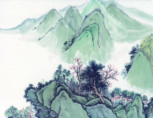 中国风古代画34背景