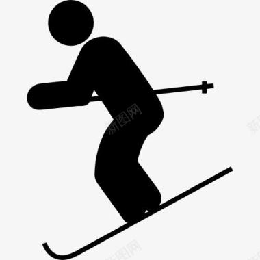 滑雪下山图标图标