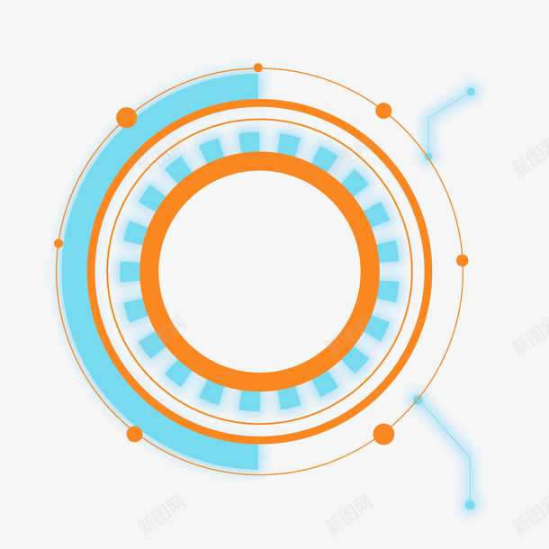 科技风线框科技感圆形png免抠素材_88icon https://88icon.com 未来感 科技感 科技风 线框