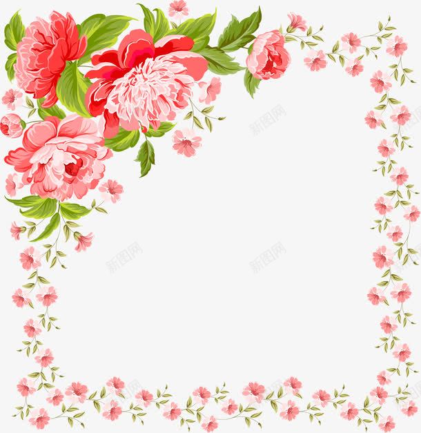 手绘粉色花朵边框png免抠素材_88icon https://88icon.com 手绘花朵 粉色花朵 花朵边框