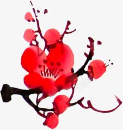 效果红色花朵梅花素材