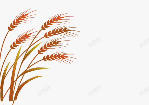 红色的小麦穗png免抠素材_88icon https://88icon.com 小麦穗 成熟 手绘 秋天 红色的