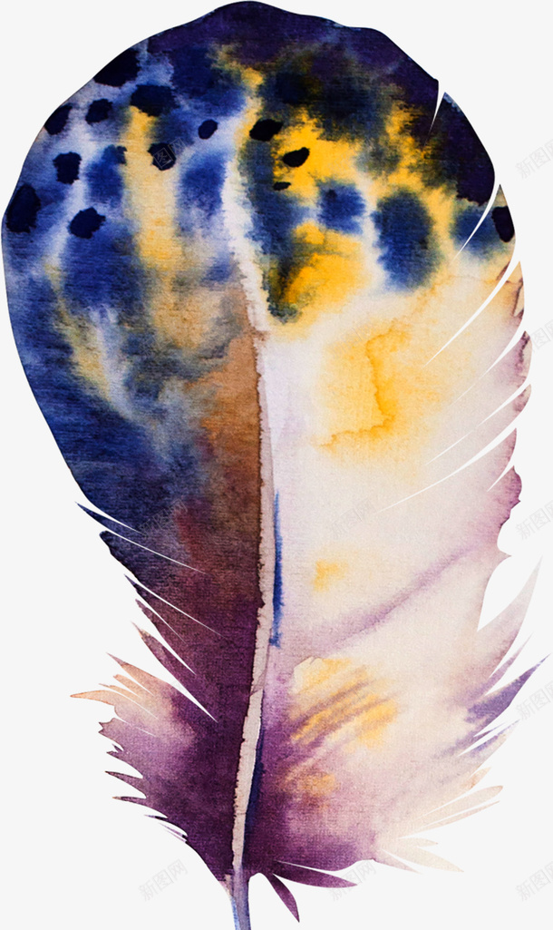 漂浮羽毛png免抠素材_88icon https://88icon.com 彩色 手绘 羽毛