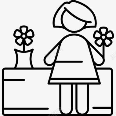 彩绘女孩FloristWoman图标图标