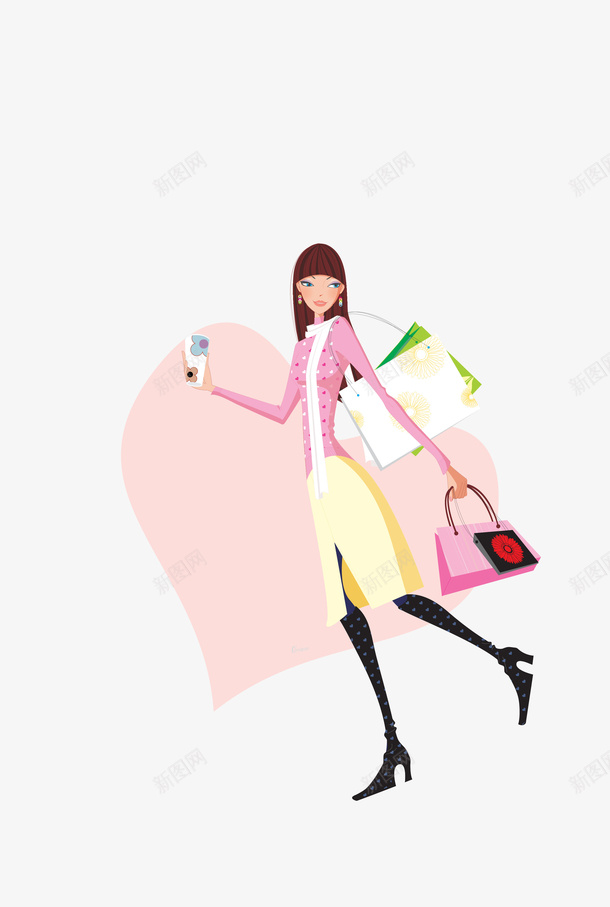 彩色购物时尚女孩矢量图eps免抠素材_88icon https://88icon.com 女孩 彩色女孩 矢量女孩 购物时尚 矢量图