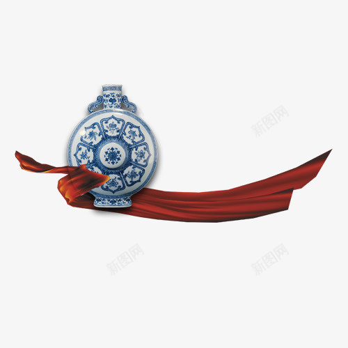 青花瓷元素psd免抠素材_88icon https://88icon.com 古风 彩带 曲艺 青花瓷
