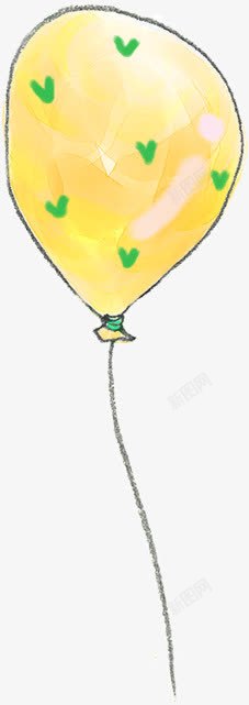 手绘黄色气球背景素材