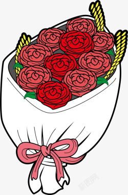 情人节红色玫瑰花束素材