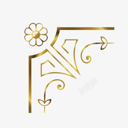 花卉角边装饰卡通扁平化欧式装饰角边矢量图高清图片