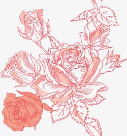 卡通手绘唯美玫瑰花素材