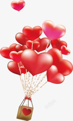 红色爱心氢气球矢量图素材