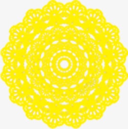 黄色花纹立体装饰素材