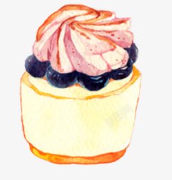 手绘水彩甜品蛋糕素材