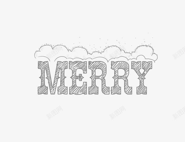 merry英文艺术字png免抠素材_88icon https://88icon.com PNG merry 字体设计 素描 艺术字 英文