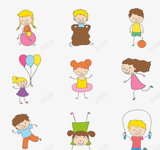 玩耍儿童png免抠素材_88icon https://88icon.com 儿童 卡通 呼啦圈 气球 跳绳