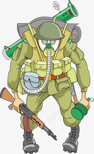 手绘防毒面罩大兵png免抠素材_88icon https://88icon.com 大兵 手绘 毒气战 防毒面罩