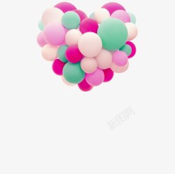 彩色气球心形装饰图案素材
