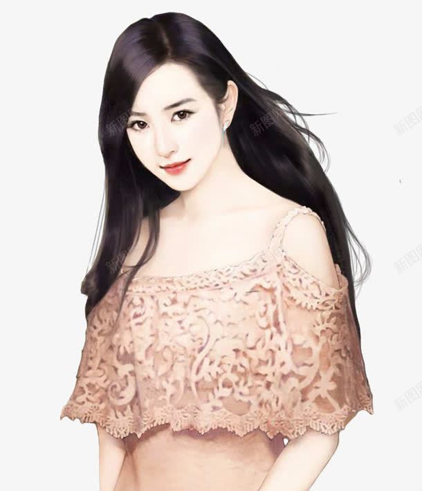 手绘气质美女png免抠素材_88icon https://88icon.com 手绘 气质 美女