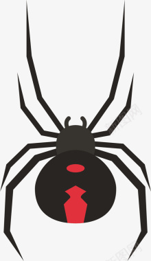 黑色长触角蜘蛛图标图标