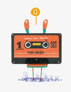 手绘磁带素材