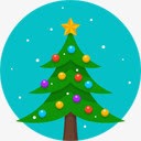 圣诞之夜卡通圣诞树木图标图标