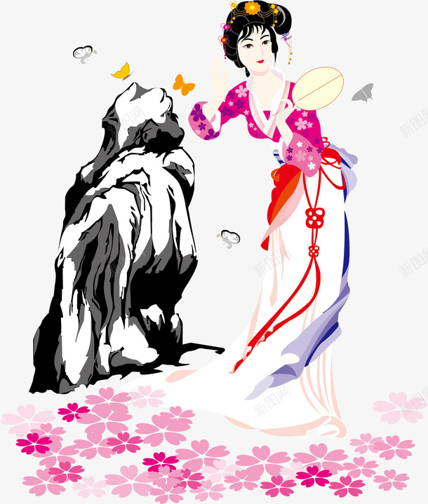 聊斋插画美女女人创意元素矢量图ai免抠素材_88icon https://88icon.com 女人 插画女人 插画美女 美女素材 聊斋 矢量图