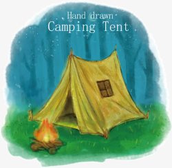 彩绘野营帐篷素材