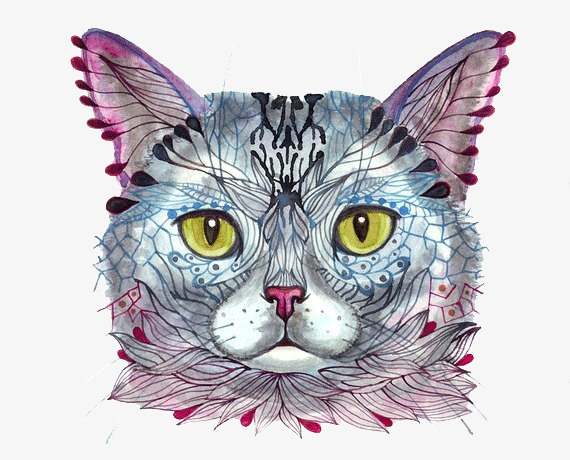 创意猫插画png免抠素材_88icon https://88icon.com 创意 彩色 插画 猫 艺术