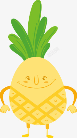 卡通菠萝水果矢量图素材