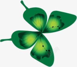 绿色卡通手绘蝴蝶装饰素材