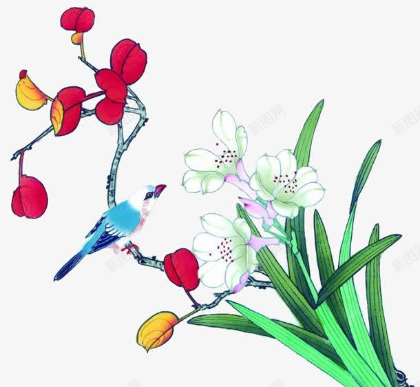 中国风白色花朵手绘花朵png免抠素材_88icon https://88icon.com 中国风 手绘 白色 花朵