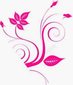 粉色手绘花纹节日素材