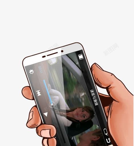 卡通手拿手机png免抠素材_88icon https://88icon.com h5素材 卡通手拿手机 科技产品