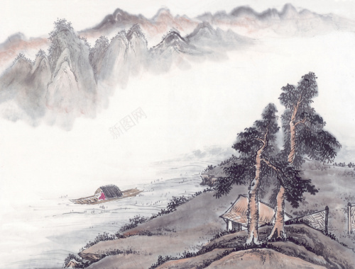 中国风古代画12背景